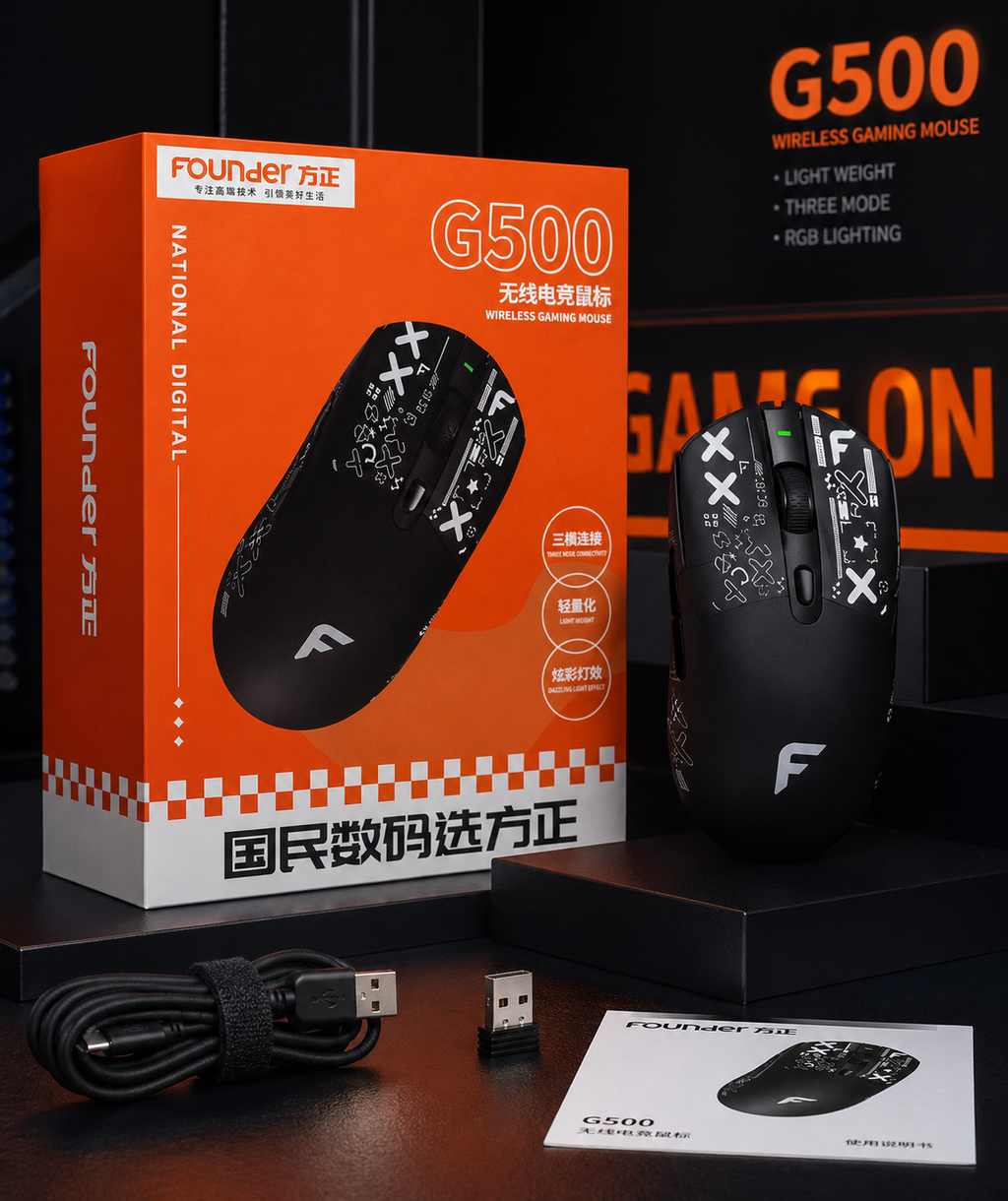 G500 Wireless Gaming Mouse – RGB Lightweight Bluetooth & 2.4G Gaming Mouse for PC & Laptop